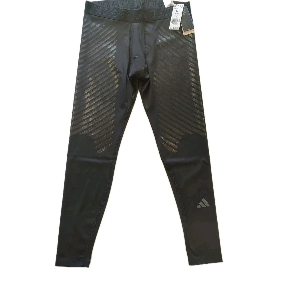 NEW  ADIDAS TECHFIT CONTROL X RHEON LEGGINGS PANTS‎ BLACK HS9812 SZ XL
